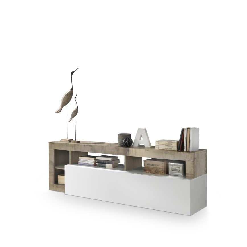 TV-taso LENOR valkoinen/ruskea