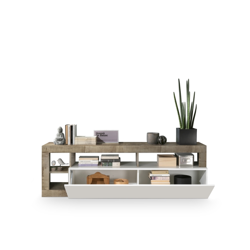 TV-taso LENOR valkoinen/ruskea