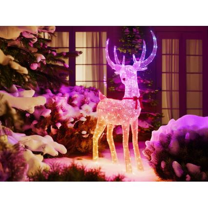 Twinkly - LED RGBW himmennettävä ulkokäyttöinen jouluporo REINGEERS 250 LEDiä IP44 Wi-Fi