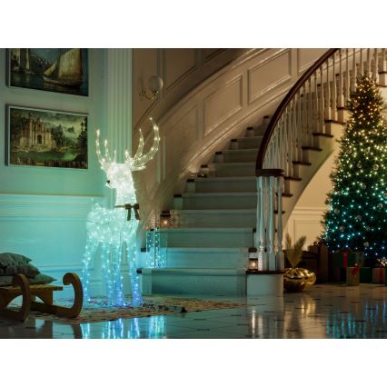 Twinkly - LED RGBW himmennettävä ulkokäyttöinen jouluporo REINGEERS 250 LEDiä IP44 Wi-Fi