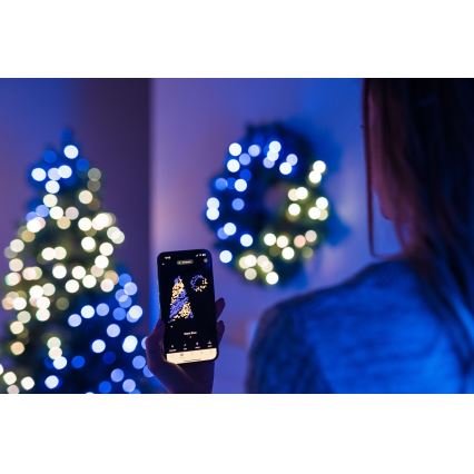 Twinkly - LED RGB Himmennettävä jouluseppele 50xLED halkaisija 60 cm Wi-Fi