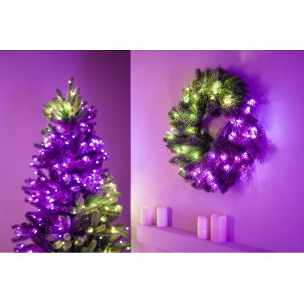Twinkly - LED RGB Himmennettävä jouluseppele 50xLED halkaisija 60 cm Wi-Fi