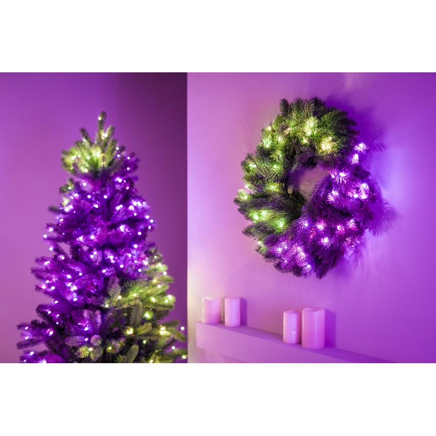 Twinkly - LED RGB Himmennettävä jouluseppele 50xLED halkaisija 60 cm Wi-Fi