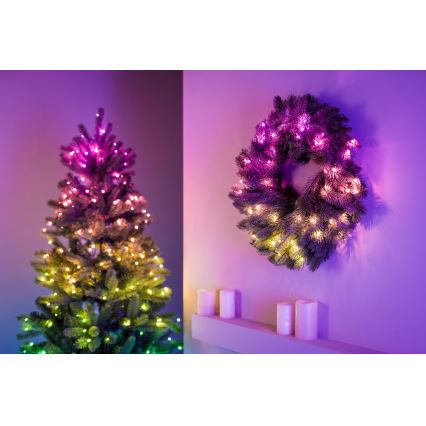 Twinkly - LED RGB Himmennettävä jouluseppele 50xLED halkaisija 60 cm Wi-Fi