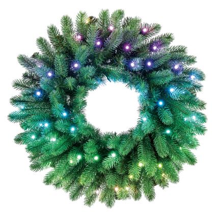 Twinkly - LED RGB Himmennettävä jouluseppele 50xLED halkaisija 60 cm Wi-Fi