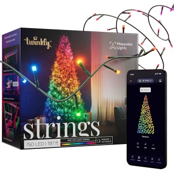 Twinkly - LED RGB Himmennettävä ulko Jouluketju STRINGS 750xLED 63,5m IP44 Wi-Fi