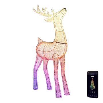 Twinkly - LED RGBW Himmennettävä ulko Joulu poro REINGEERS 240xLED IP44 Wi-Fi