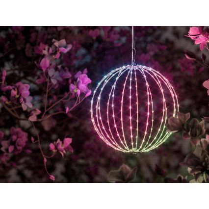 Twinkly - LED RGBW himmennettävä ulkokoriste SPHERE 210xLED IP44 Wi-Fi