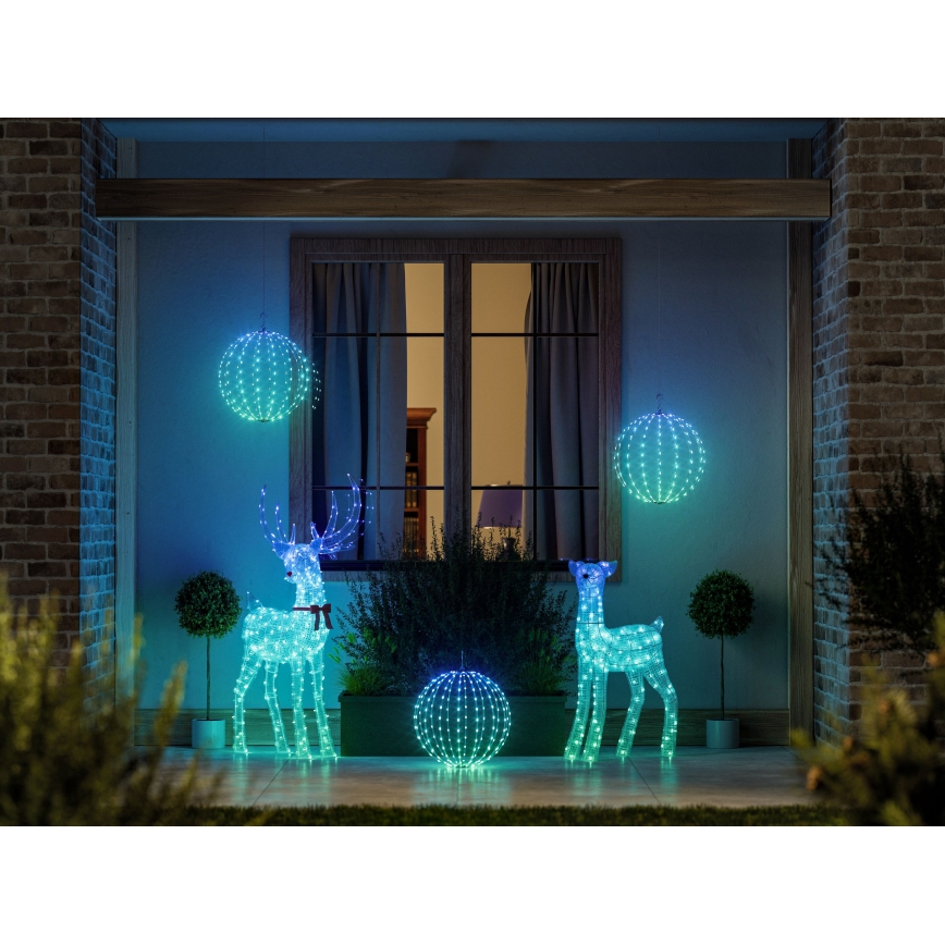 Twinkly - LED RGBW himmennettävä ulkokoriste SPHERE 210xLED IP44 Wi-Fi