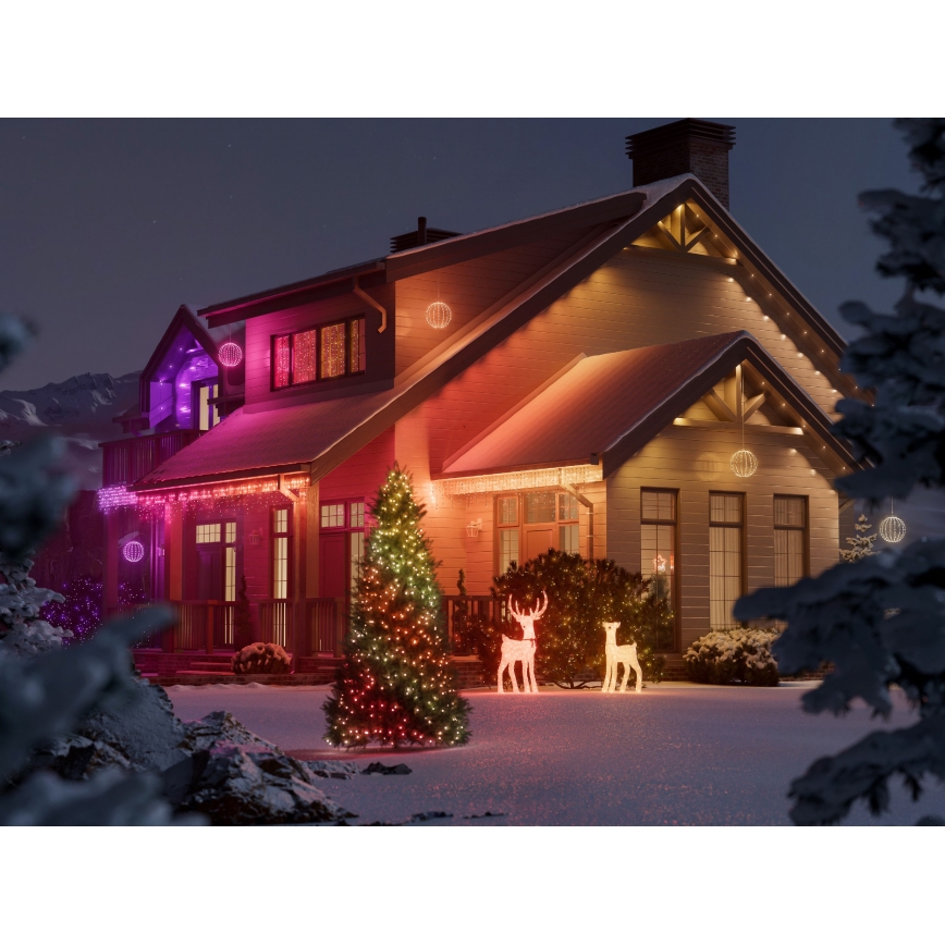 Twinkly - LED RGBW himmennettävä ulkokoriste SPHERE 210xLED IP44 Wi-Fi