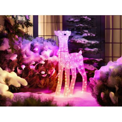Twinkly - LED RGBW himmennettävä ulkokäyttöinen jouluporo REINGEERS 200xLED IP44 Wi-Fi