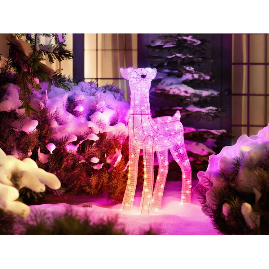 Twinkly - LED RGBW himmennettävä ulkokäyttöinen jouluporo REINGEERS 200xLED IP44 Wi-Fi