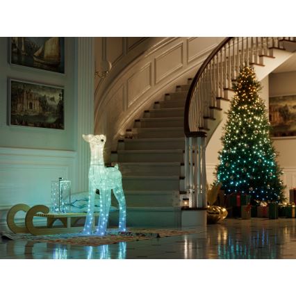 Twinkly - LED RGBW himmennettävä ulkokäyttöinen jouluporo REINGEERS 200xLED IP44 Wi-Fi