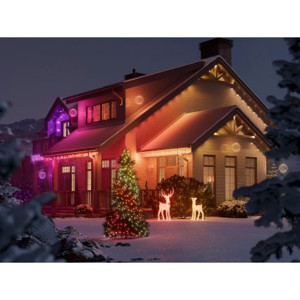 Twinkly - LED RGBW himmennettävä ulkokäyttöinen jouluporo REINGEERS 200xLED IP44 Wi-Fi