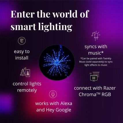 Twinkly - LED RGB Himmennettävä ulko joulutähti SPRITZER 200xLED IP44 Wi-Fi