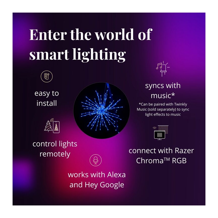 Twinkly - LED RGB Himmennettävä ulko joulutähti SPRITZER 200xLED IP44 Wi-Fi