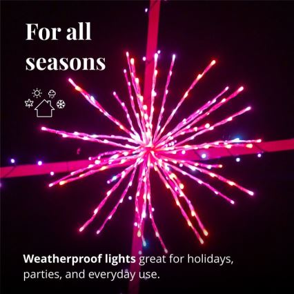 Twinkly - LED RGB Himmennettävä ulko joulutähti SPRITZER 200xLED IP44 Wi-Fi
