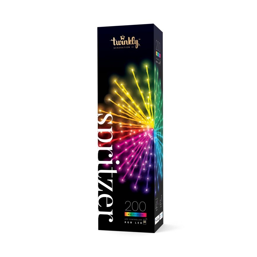 Twinkly - LED RGB Himmennettävä ulko joulutähti SPRITZER 200xLED IP44 Wi-Fi