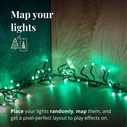 Twinkly - LED RGBW himmennettävä ulkokäyttöön tarkoitettu joulukoristevalosarja CLUSTER 400xLED 9,5m IP44 Wi-Fi