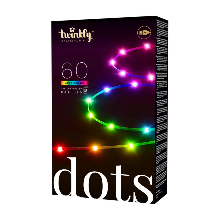 Twinkly - LED RGB Himmennettävä nauha DOTS 60xLED 3 m Wi-Fi USB