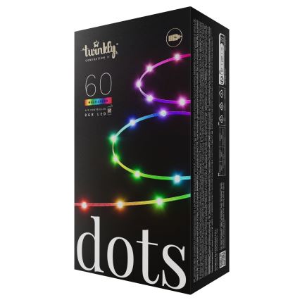 Twinkly - LED RGB himmennettävä DOTS-jouluvalosarja 60 LEDiä, 7 m, USB, Wi-Fi