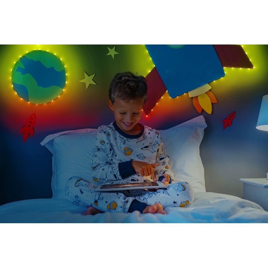 Twinkly - LED RGB Ulkotila himmennettävä nauha DOTS 200xLED 10 m IP44 WiFi