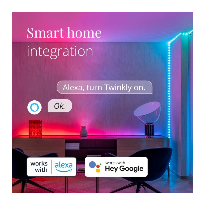 Twinkly - LED RGB Ulkotila himmennettävä nauha DOTS 200xLED 10 m IP44 WiFi