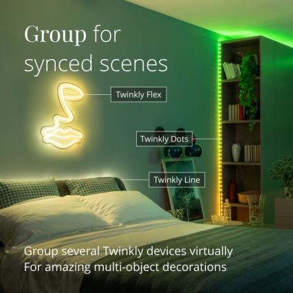 Twinkly - LED RGB Ulkotila himmennettävä nauha DOTS 400xLED 20 m IP44 Wi-Fi