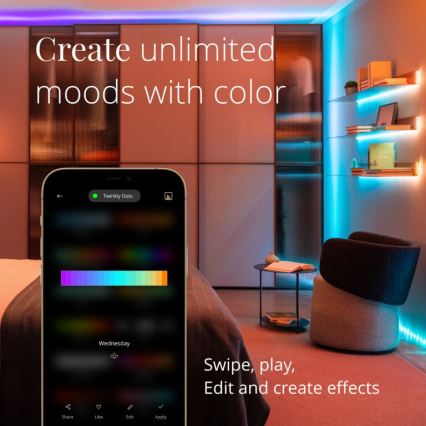 Twinkly - LED RGB Ulkotila himmennettävä nauha DOTS 400xLED 20 m IP44 Wi-Fi