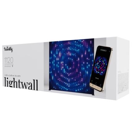 Twinkly - LED RGBW himmennettävä ulkokäyttöinen joulun valoverho LIGHTWALL 1120xLED 2,6x2,7 m IP44 Wi-Fi + Music Dongle