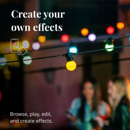 Twinkly - LED RGB Himmennettävä ulko koristeellinen ketju FESTOON 20xLED 14m IP44 Wi-Fi