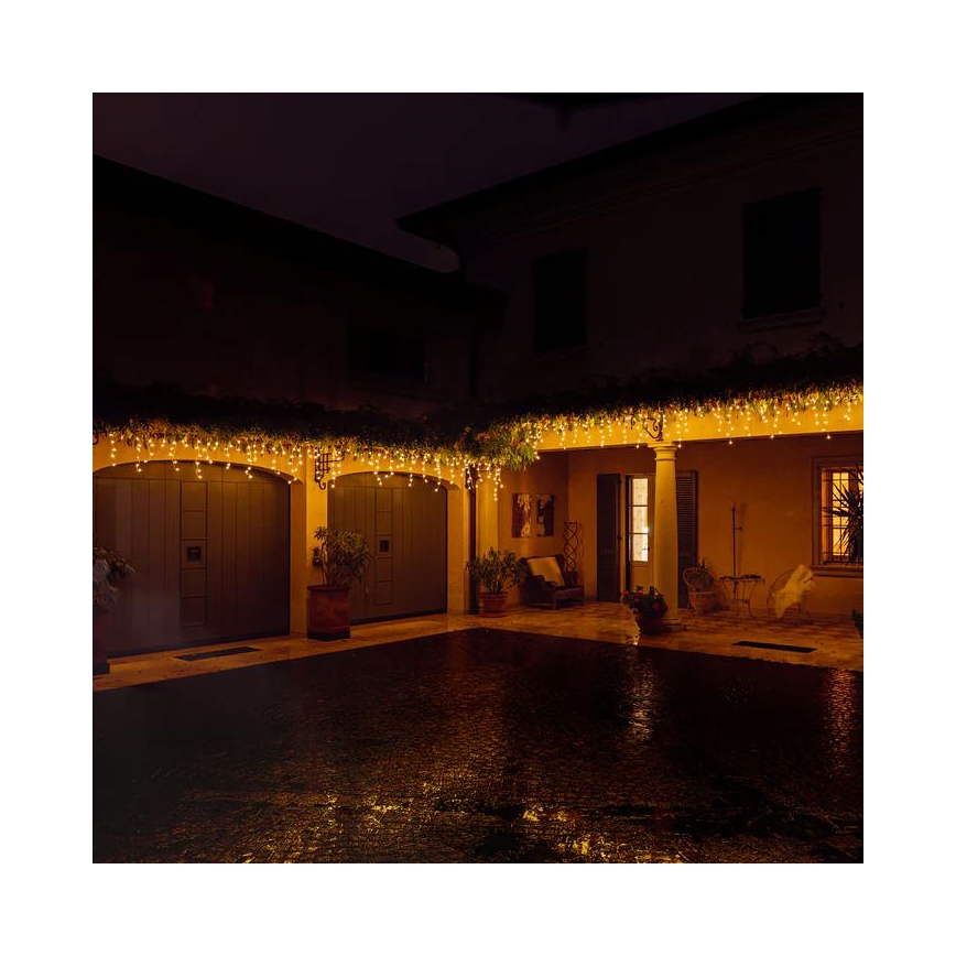 Twinkly - LED Himmennettävä ulko Valoverho ICICLE 190xLED 11,5m IP44 Wi-Fi