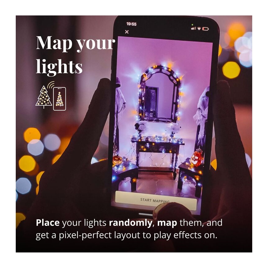 Twinkly - LED Himmennettävä ulko Valoverho ICICLE 190xLED 11,5m IP44 Wi-Fi