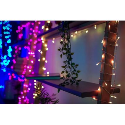Twinkly - LED RGBW Himmennettävä ulko Valoverho ICICLE 190xLED 11,5m IP44 Wi-Fi