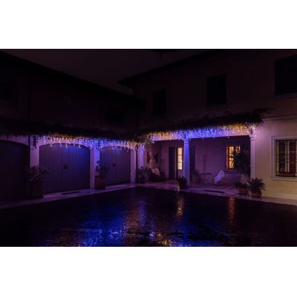 Twinkly - LED RGBW Himmennettävä ulko Valoverho ICICLE 190xLED 11,5m IP44 Wi-Fi