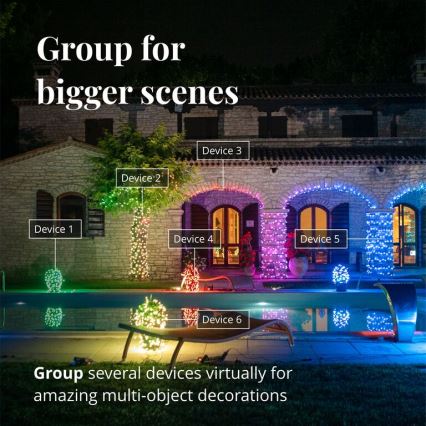 Twinkly - LED RGBW Himmennettävä ulko Valoverho ICICLE 190xLED 11,5m IP44 Wi-Fi