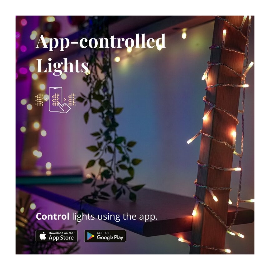 Twinkly - LED RGBW Himmennettävä ulko Valoverho ICICLE 190xLED 11,5m IP44 Wi-Fi