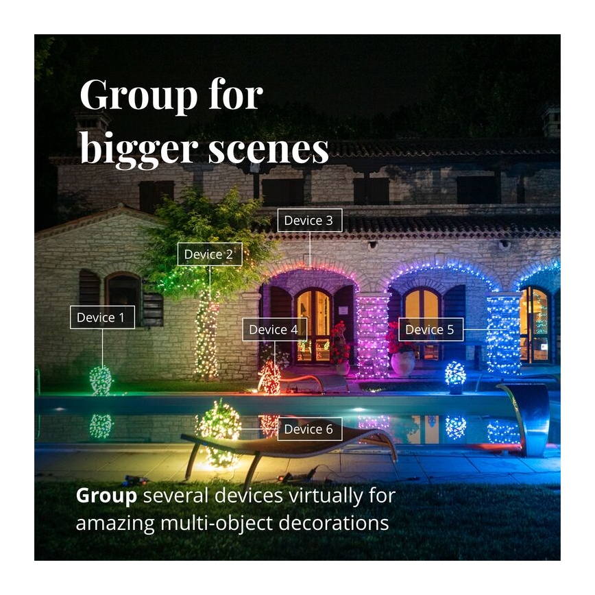 Twinkly - LED RGB Himmennettävä ulko Valoverho ICICLE 190xLED 11,5m IP44 Wi-Fi