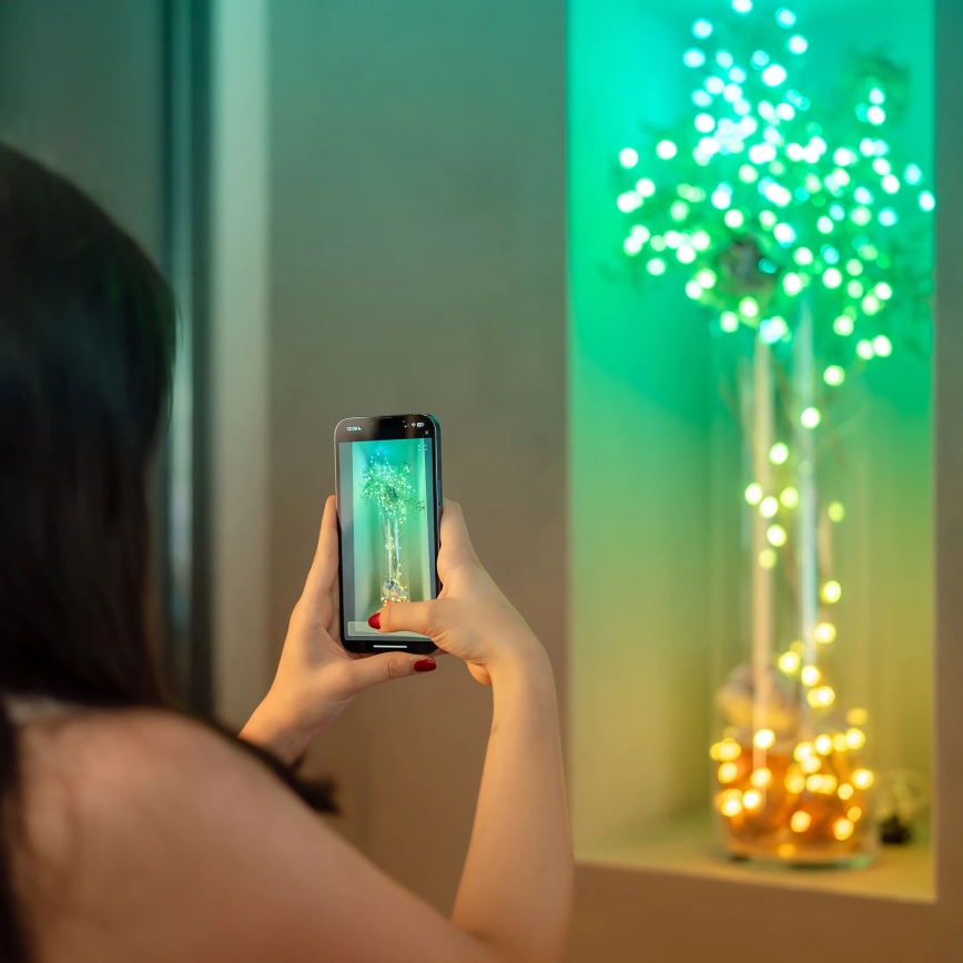 Twinkly - LED RGB Himmennettävä Jouluketju CANDIES 100xLED 8 m USB Wi-Fi
