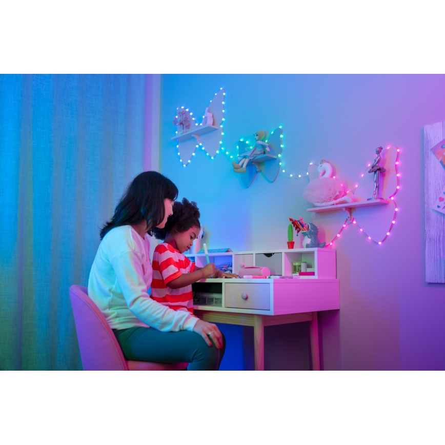 Twinkly - LED RGB Himmennettävä Jouluketju CANDIES 100xLED 8 m USB Wi-Fi