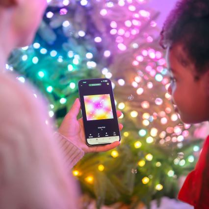 Twinkly - LED RGB Himmennettävä Jouluketju CANDIES 200xLED 14 m USB Wi-Fi
