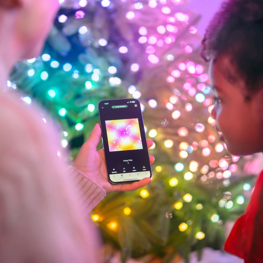 Twinkly - LED RGB Himmennettävä Jouluketju CANDIES 200xLED 14 m USB Wi-Fi