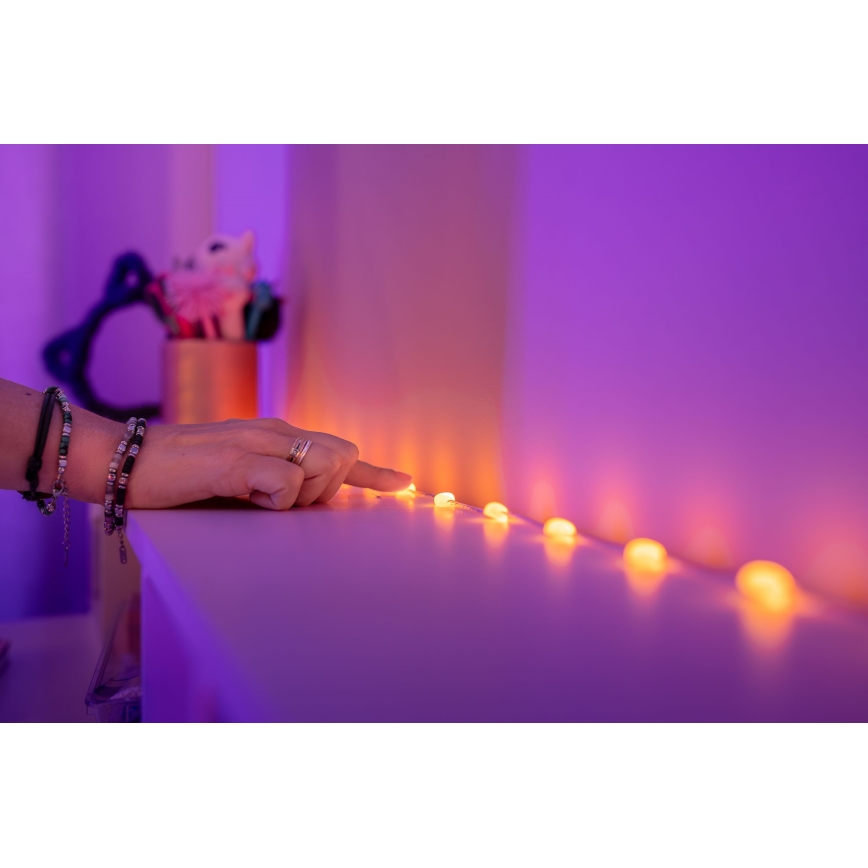 Twinkly - LED RGB Himmennettävä Jouluketju CANDIES 100xLED 8 m USB Wi-Fi