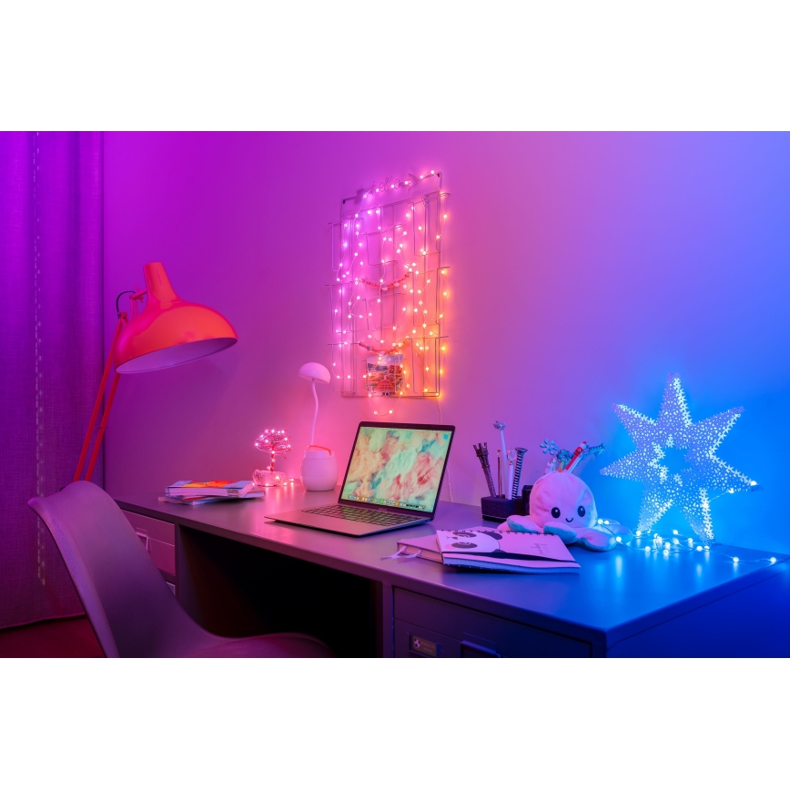 Twinkly TWKP100RGB-G - LED RGB Himmennettävä jouluverho LED 8 m USB Wi-Fi