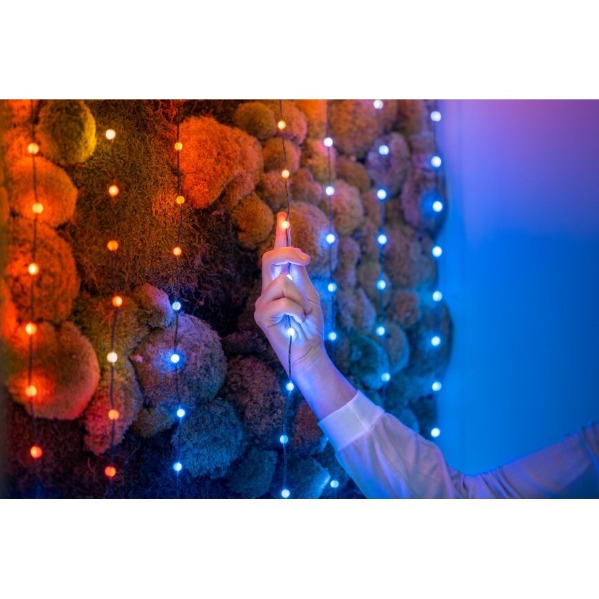 Twinkly TWKP100RGB-G - LED RGB Himmennettävä jouluverho LED 8 m USB Wi-Fi