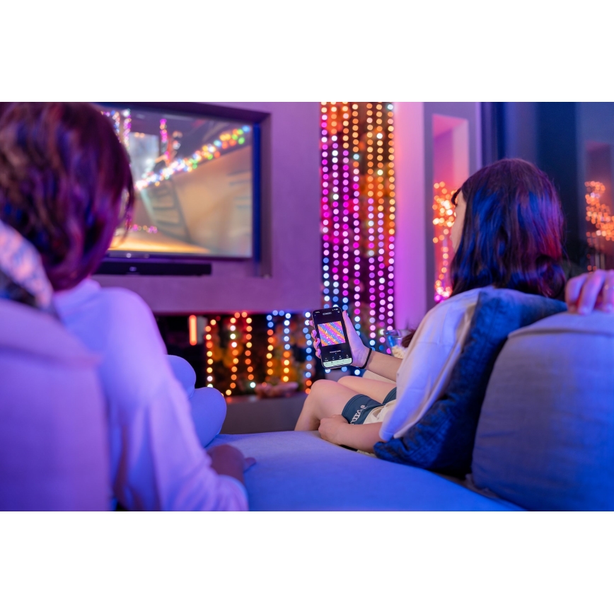 Twinkly TWKP100RGB-G - LED RGB Himmennettävä jouluverho LED 8 m USB Wi-Fi
