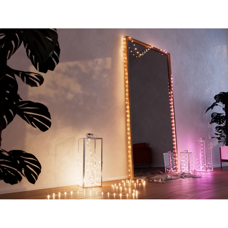 Twinkly TWKP100RGB-G - LED RGB Himmennettävä jouluverho LED 8 m USB Wi-Fi