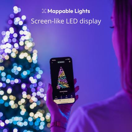 Twinkly TWKP100RGB-G - LED RGB Himmennettävä jouluverho LED 8 m USB Wi-Fi