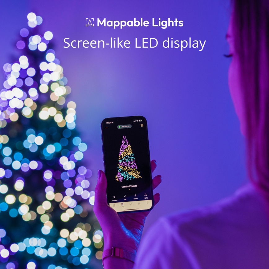 Twinkly TWKP100RGB-G - LED RGB Himmennettävä jouluverho LED 8 m USB Wi-Fi