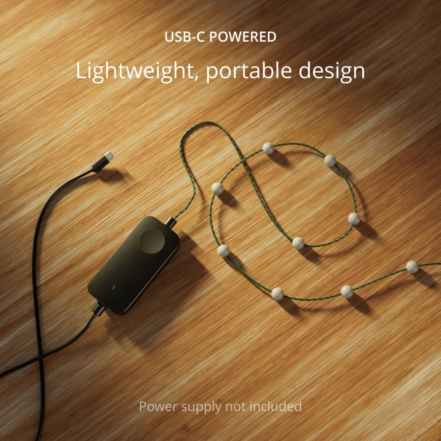 Twinkly TWKP100RGB-G - LED RGB Himmennettävä jouluverho LED 8 m USB Wi-Fi